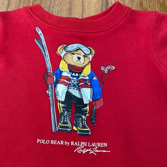 Ralph Lauren Sweatshirt Bear Ski Baby Girl Dress - Picture 3 of 7